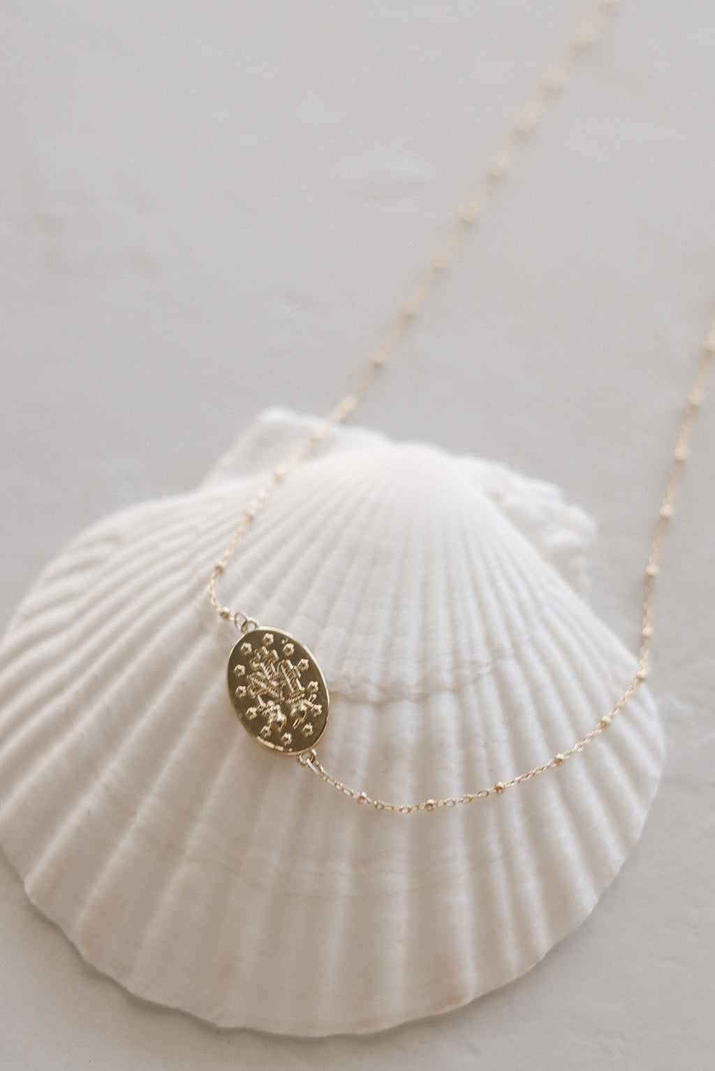 Sideways Miraculous Medal Necklace