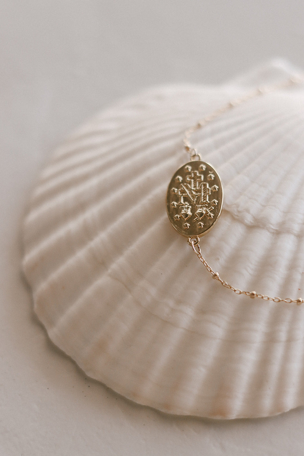 Sideways Miraculous Medal Necklace