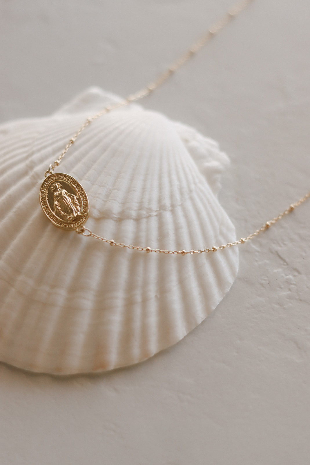Sideways Miraculous Medal Necklace