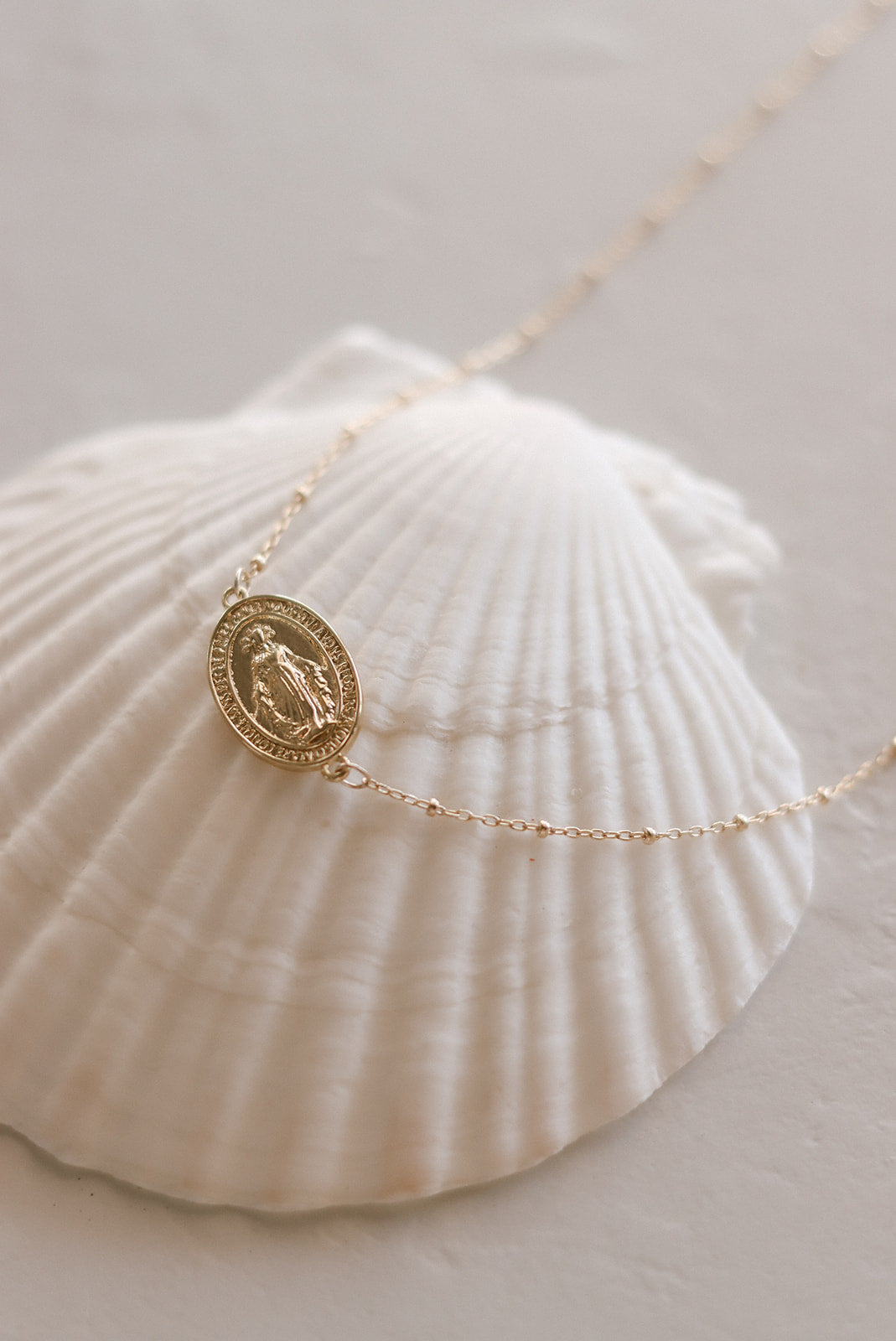 Sideways Miraculous Medal Necklace