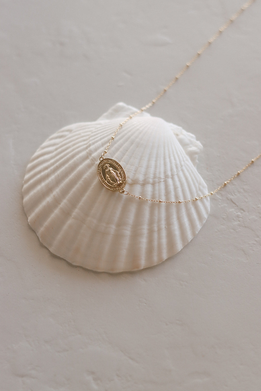 Sideways Miraculous Medal Necklace