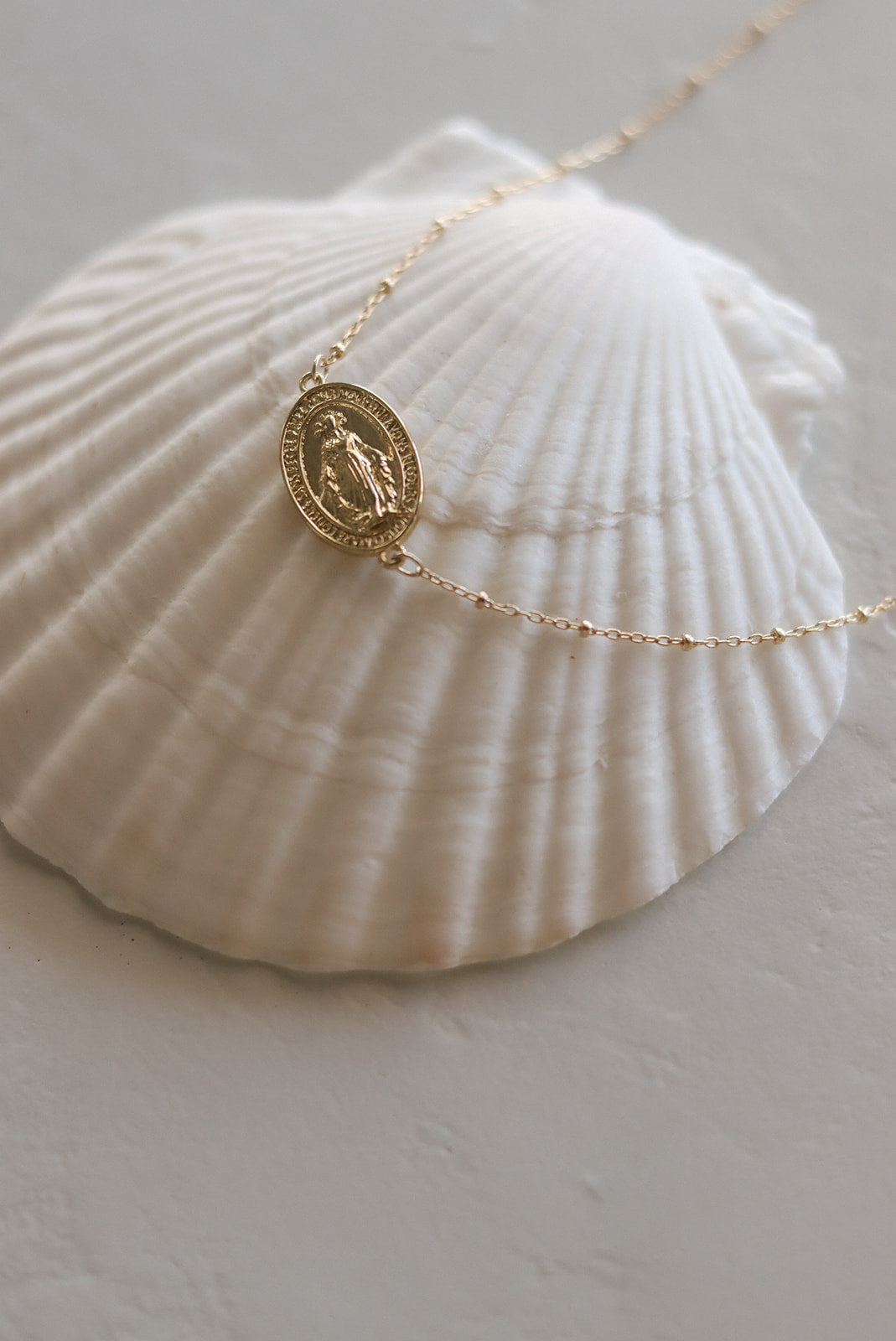 Sideways Miraculous Medal Necklace