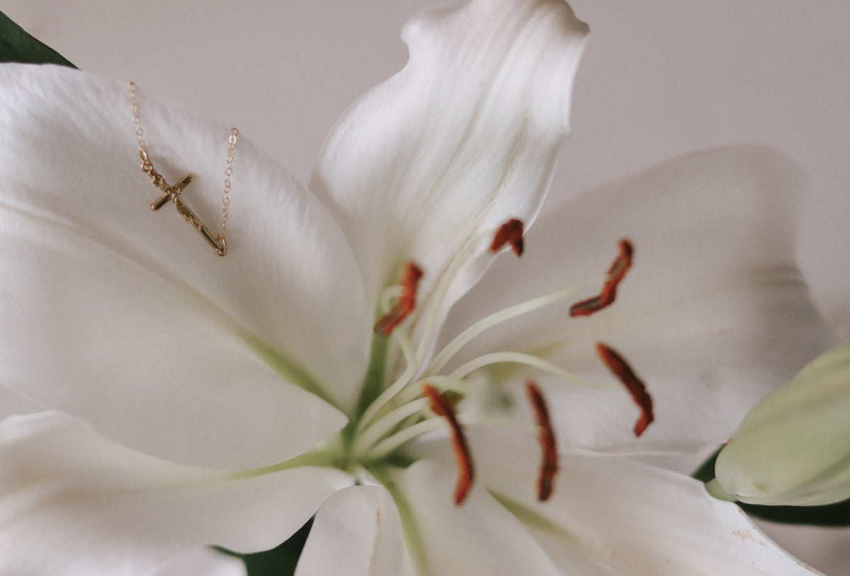 St. Joseph Lily Cross Bracelet *Made to Order*