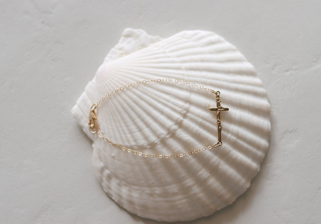 St. Joseph Lily Cross Bracelet *Made to Order*