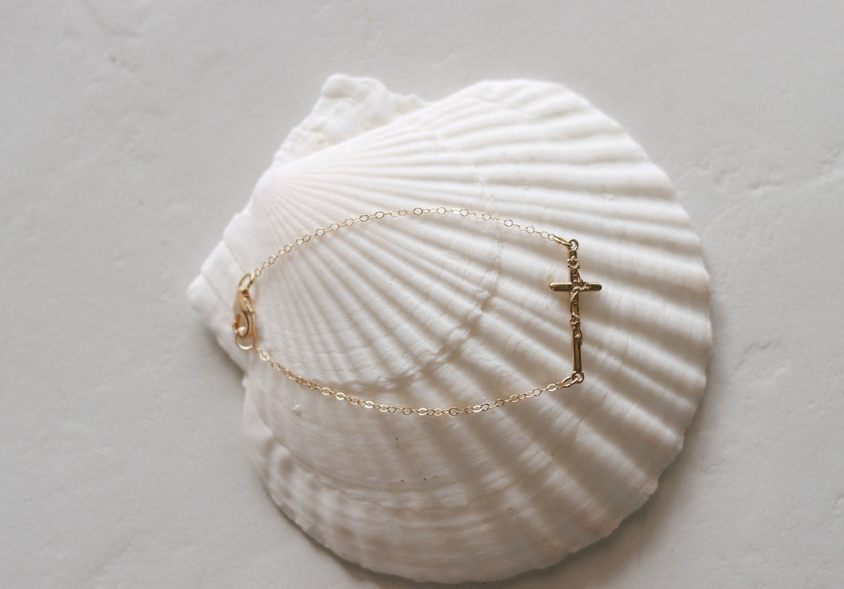 St. Joseph Lily Cross Bracelet *Made to Order*