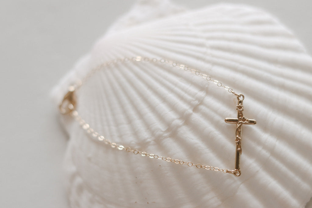 St. Joseph Lily Cross Bracelet *Made to Order*