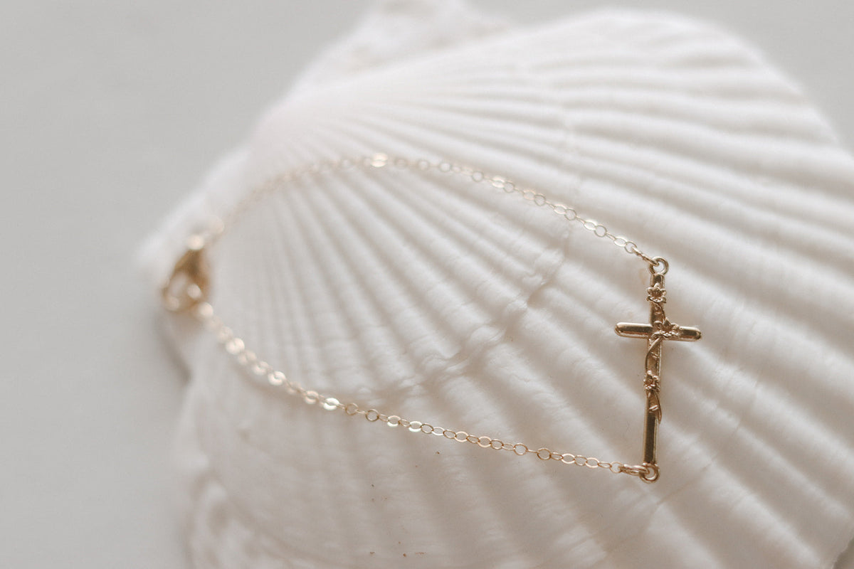 St. Joseph Lily Cross Bracelet *Made to Order*