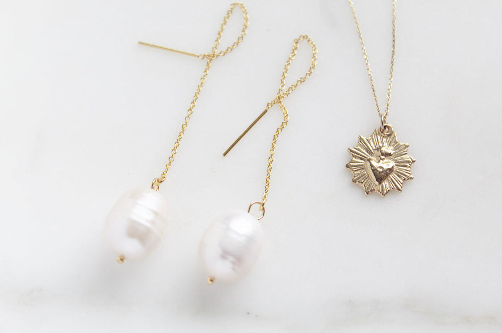 Pearl Threader Earrings