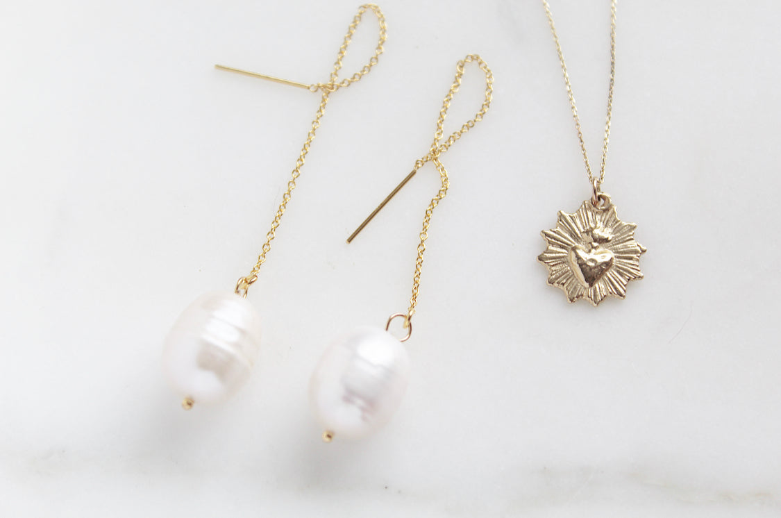 Pearl Threader Earrings