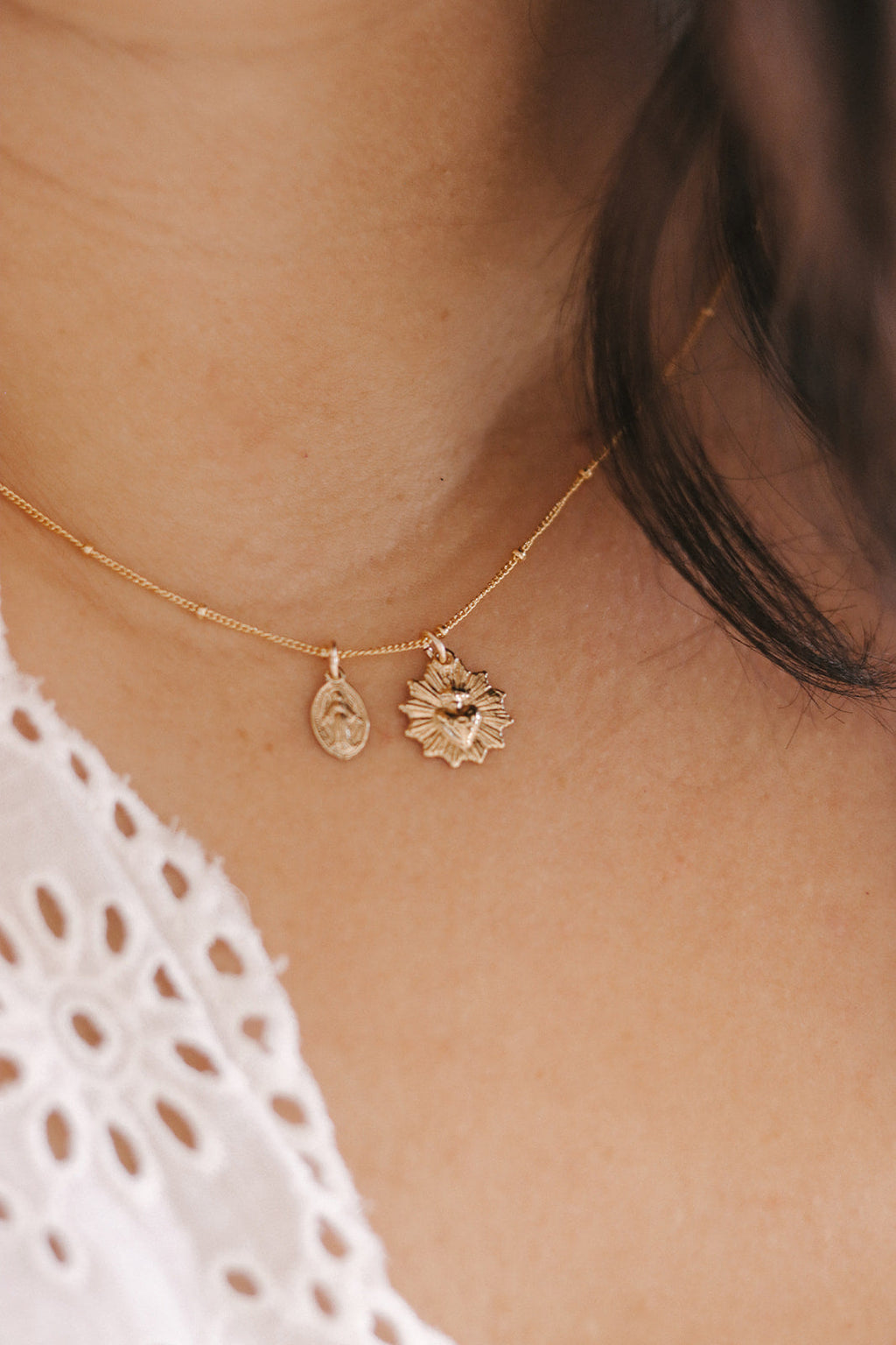 Most Sacred Heart and Miraculous Medal Necklace