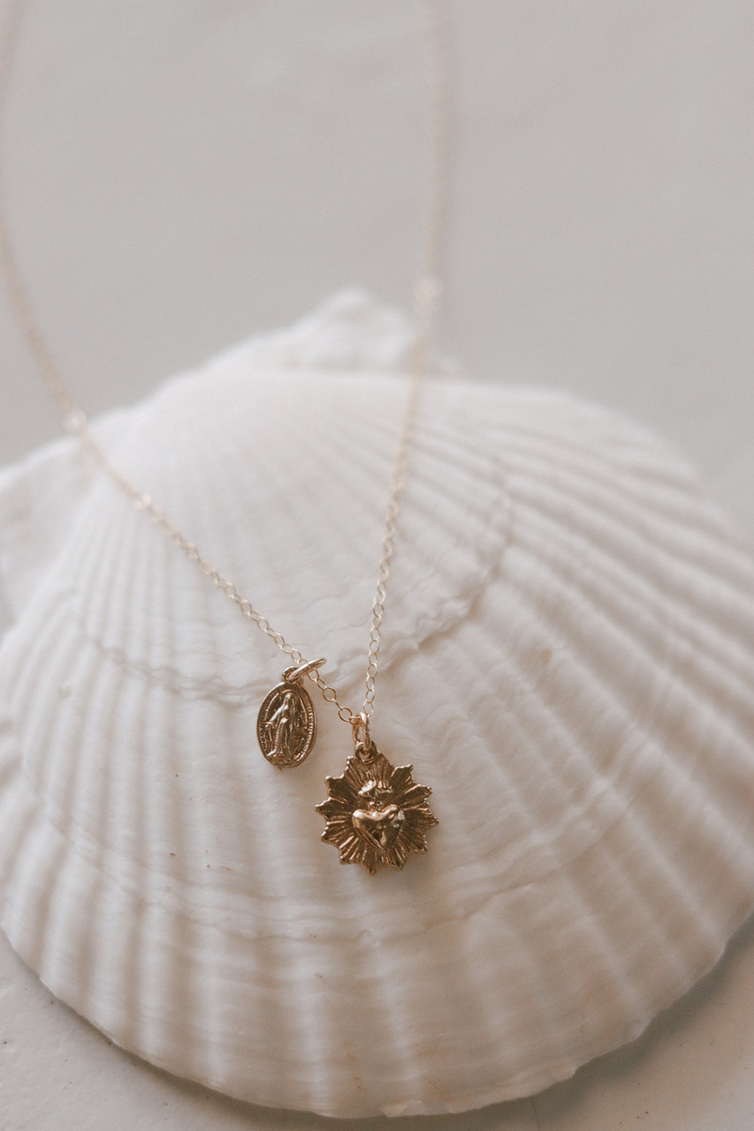 Most Sacred Heart and Miraculous Medal Necklace