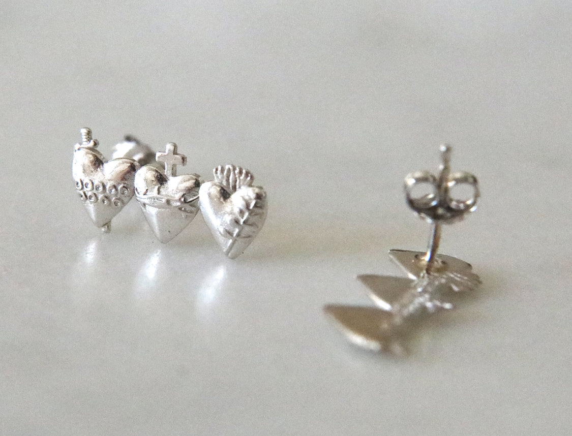 Holy Family Hearts® Earrings in 925 Sterling Silver