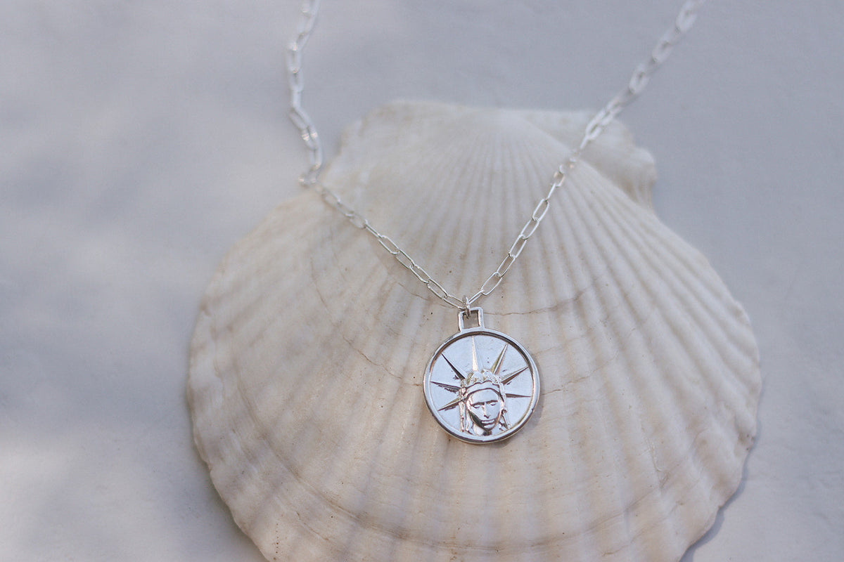 Star of The Sea Necklace on Sterling Silver Paperclip