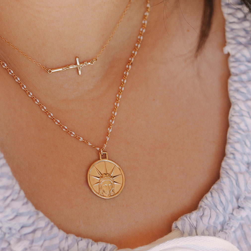 Star of The Sea Necklace on Snow Chain