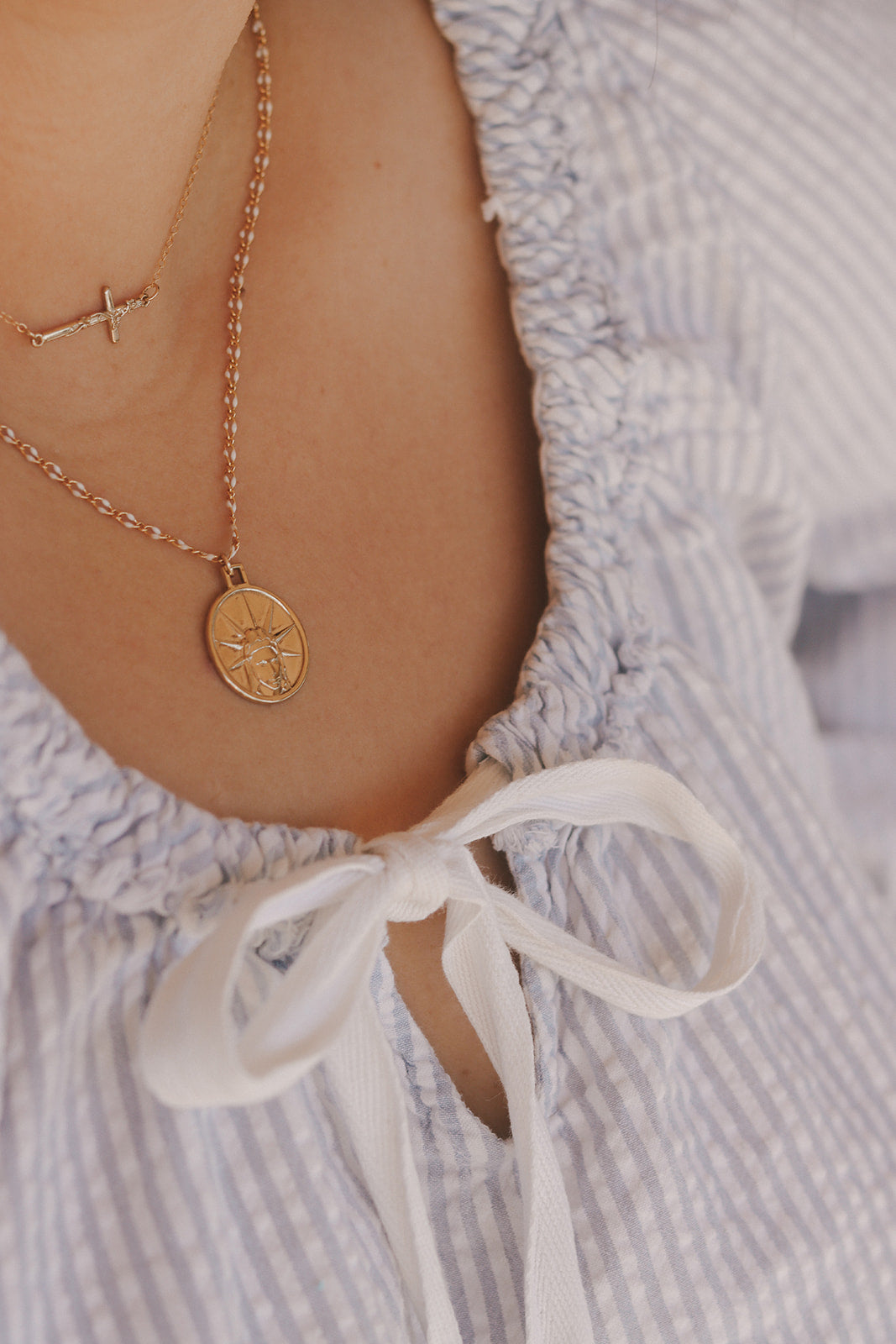Star of The Sea Necklace on Snow Chain