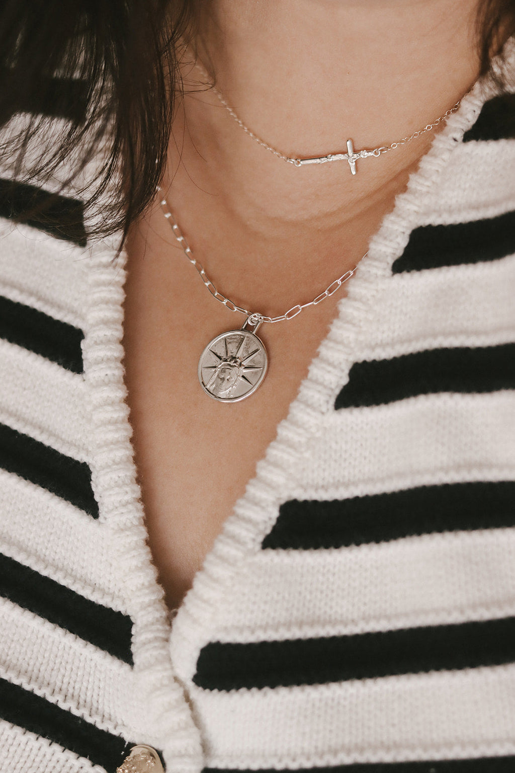 Star of The Sea Necklace on Sterling Silver Paperclip