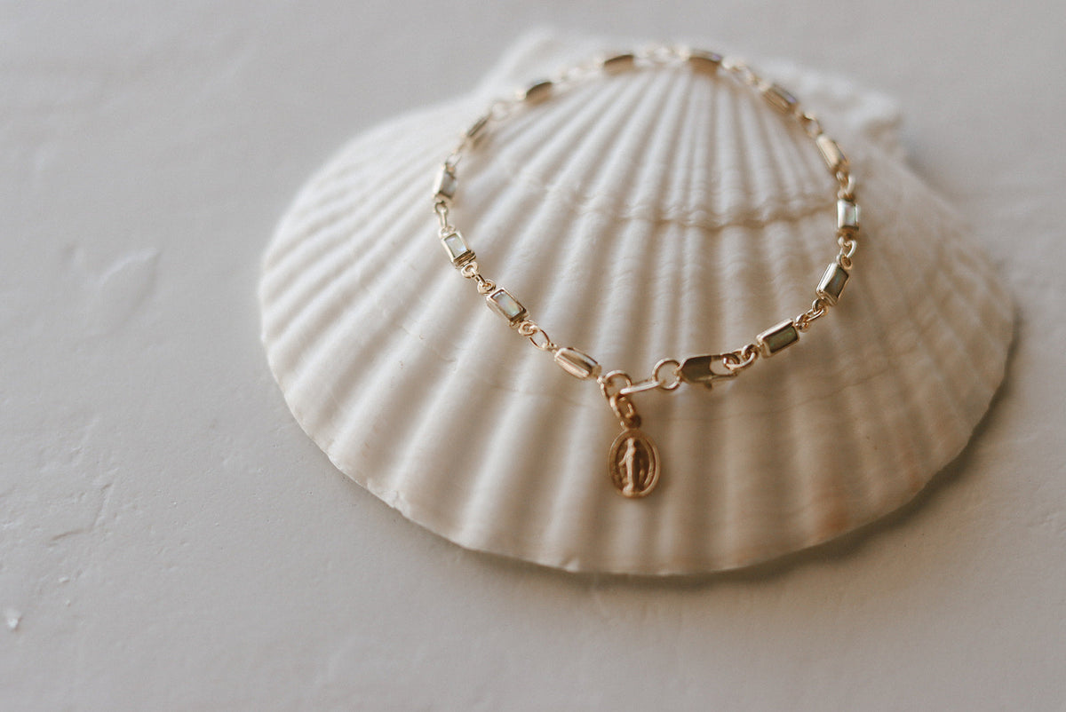 Opal Miraculous Medal Bracelet