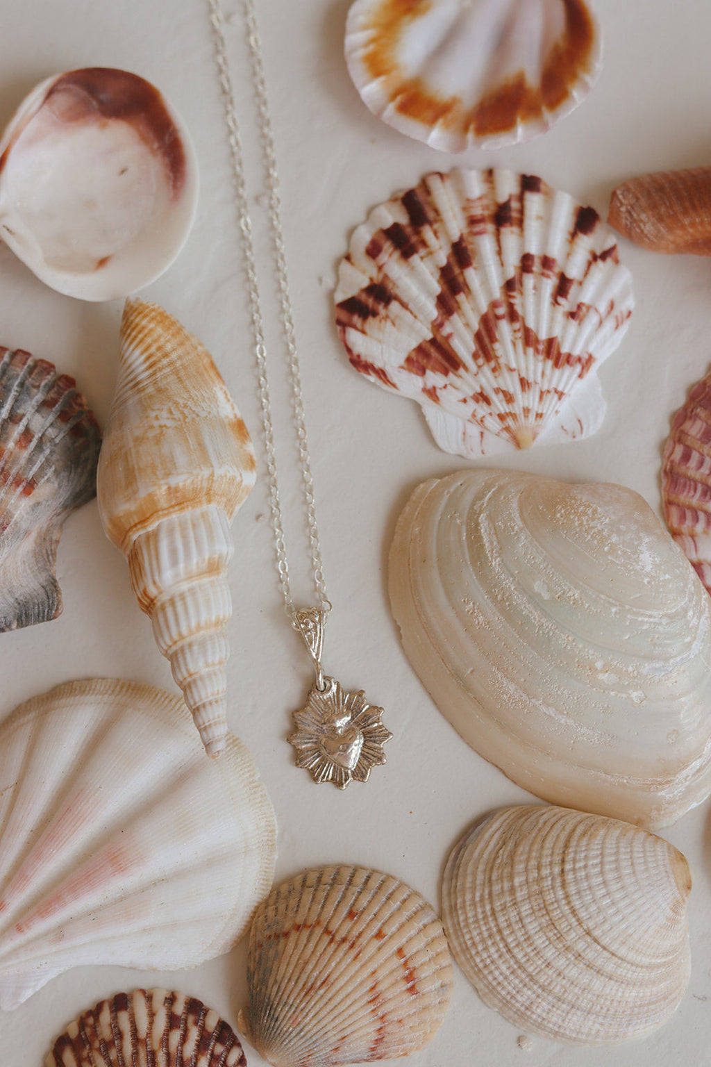 Most Sacred Heart Scalloped Necklace in Silver