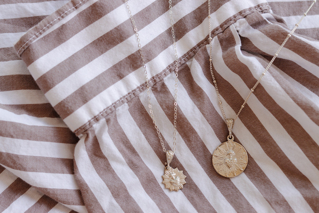 Sacred Heart Coin minimalist version|925 Sterling Silver