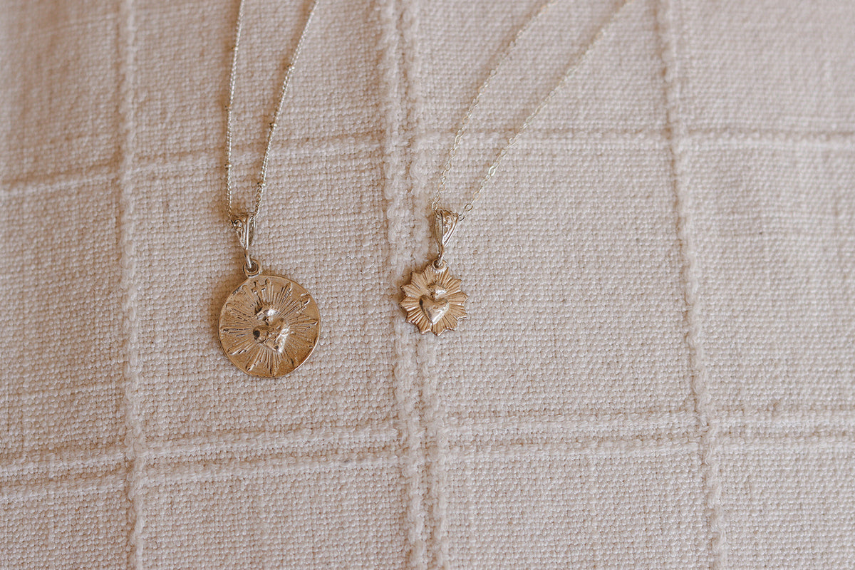 Most Sacred Heart Scalloped Necklace in Silver