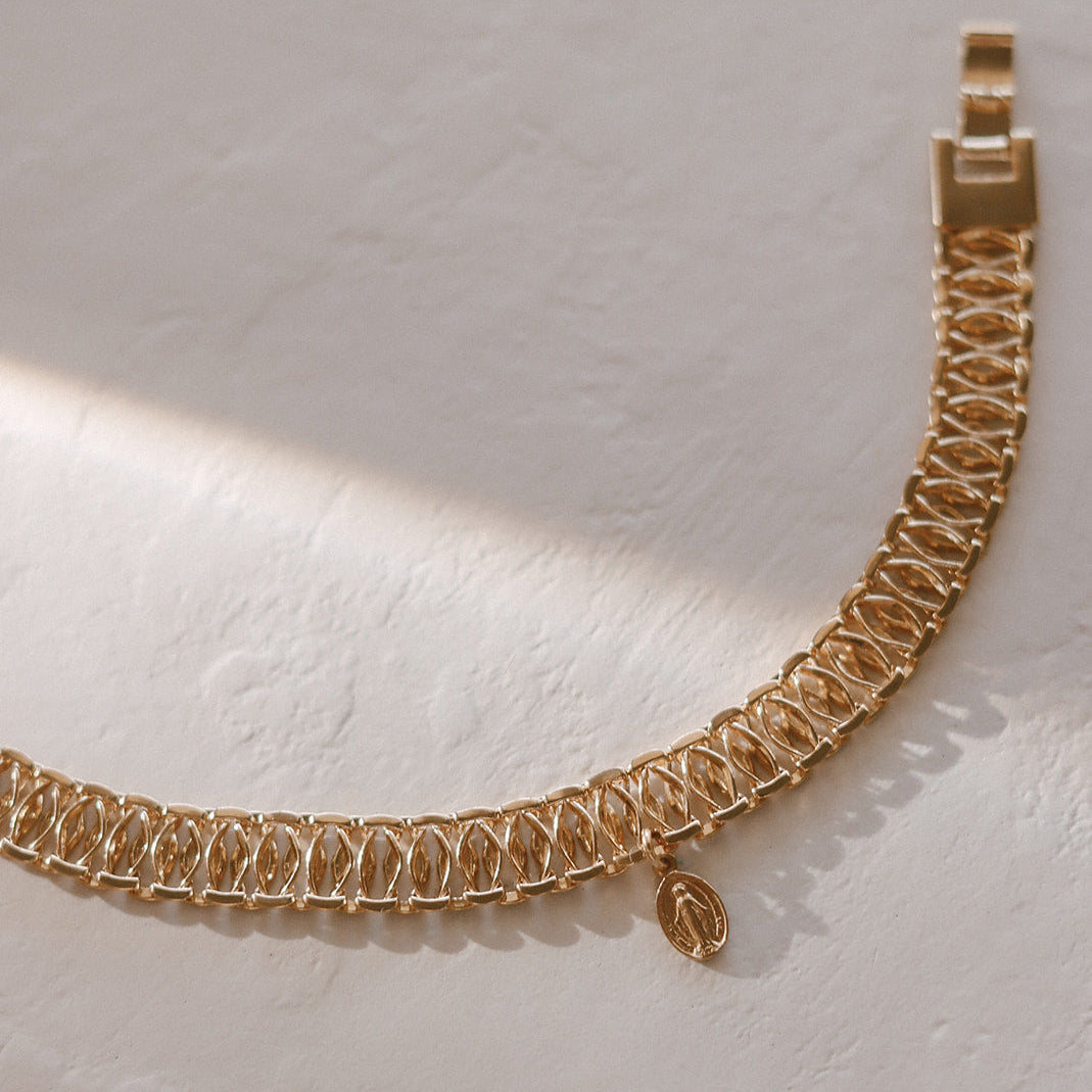 Lace Miraculous Medal Bracelet