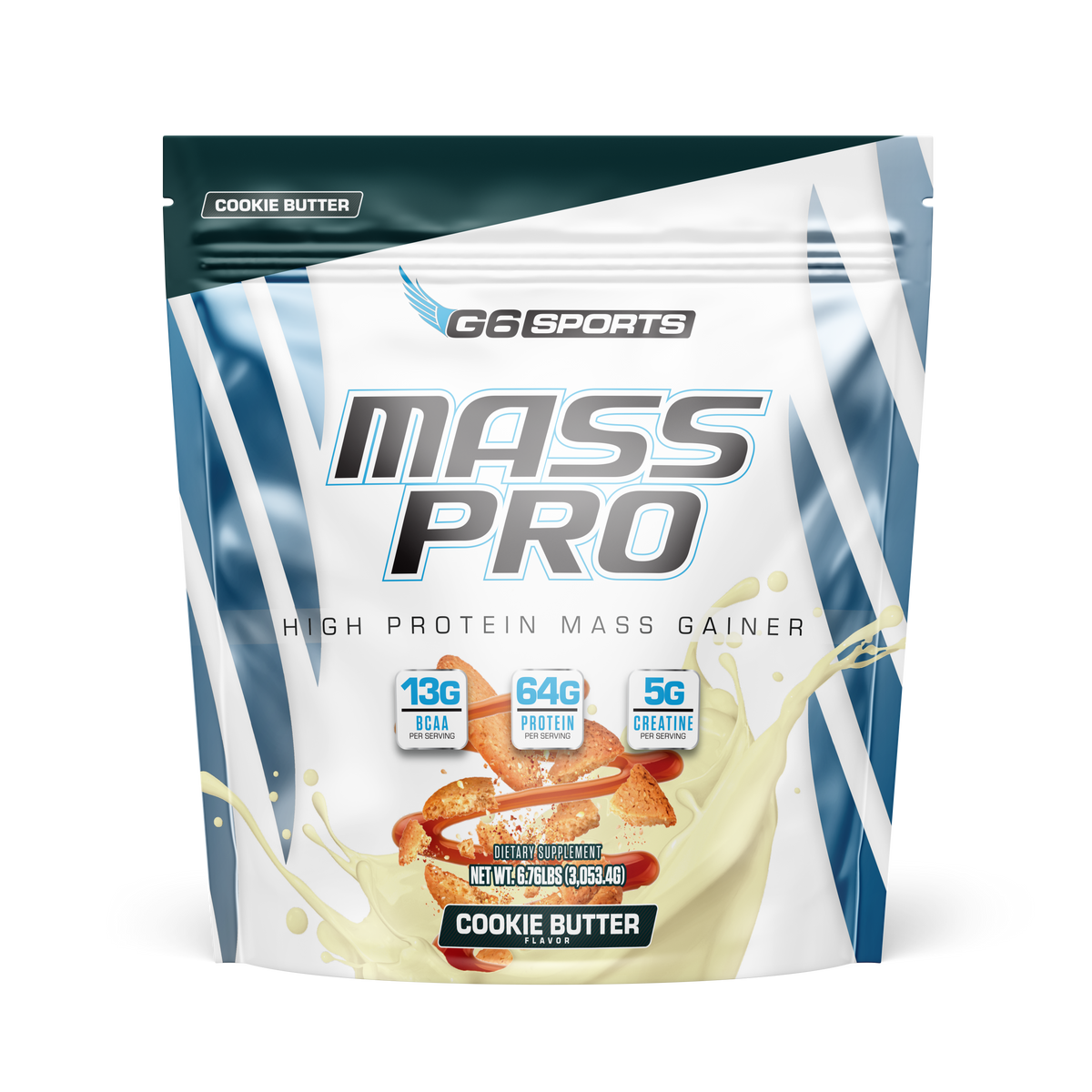 G6 Sports Mass Pro High Protein Mass Gainer, 6.76 lb (14 Servings)