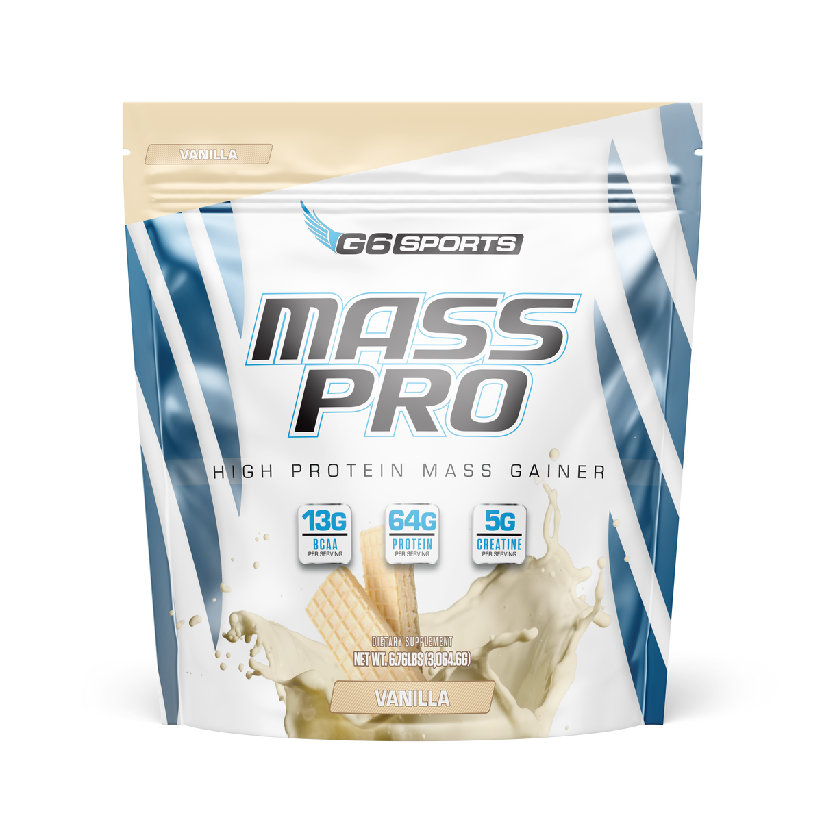 G6 Sports Mass Pro High Protein Mass Gainer, 6.76 lb (14 Servings)