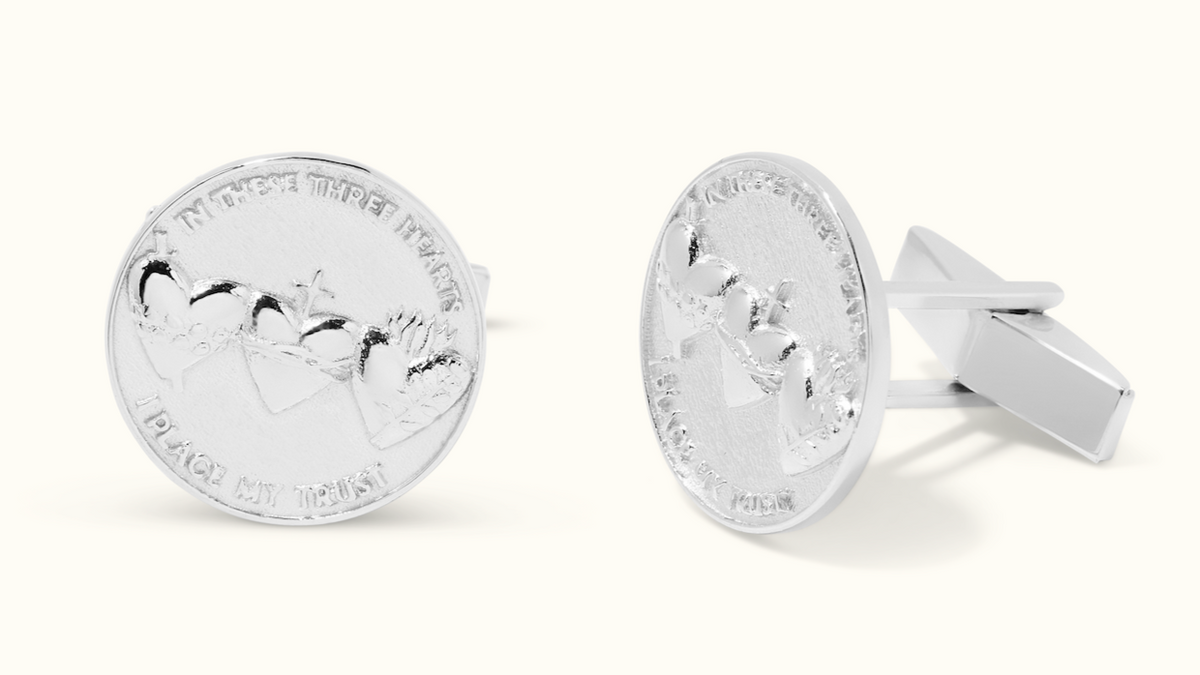 Holy Family Hearts® Cufflinks in 925 Sterling Silver