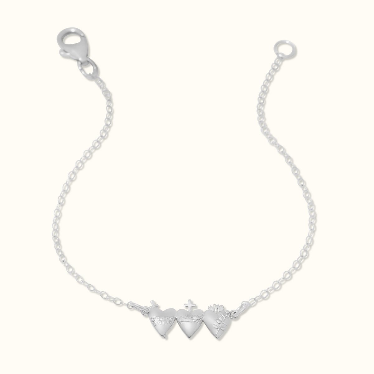 Holy Family Hearts® Bracelet Sterling Silver Tiny Version