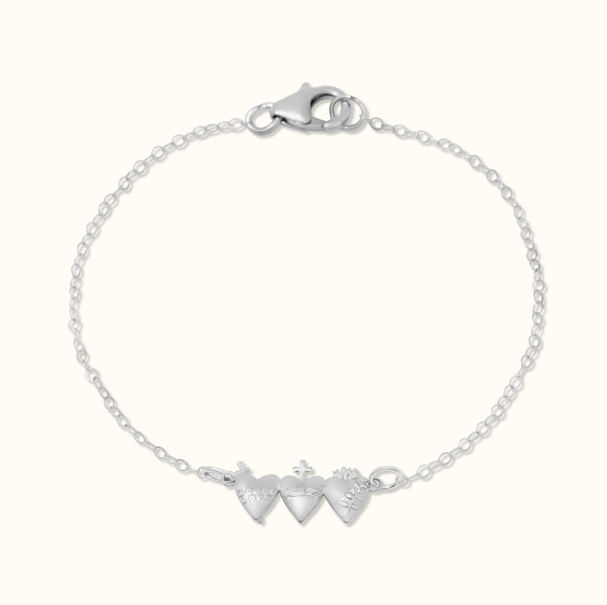 Holy Family Hearts® Bracelet Sterling Silver Tiny Version