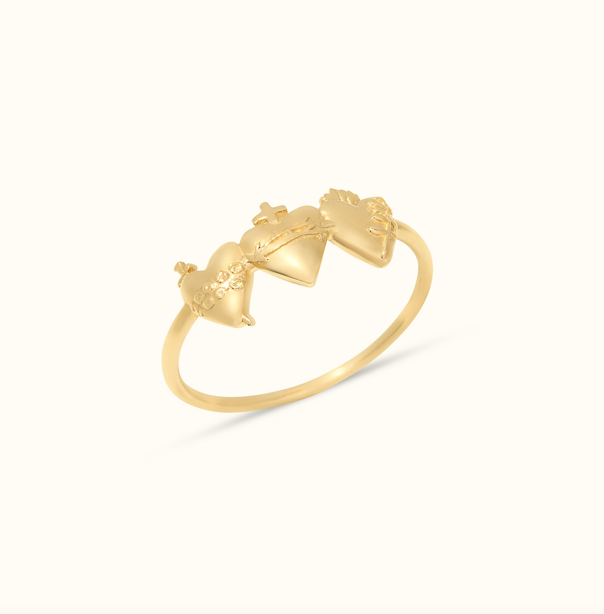 Holy Family Hearts® Ring in 14k Yellow Gold