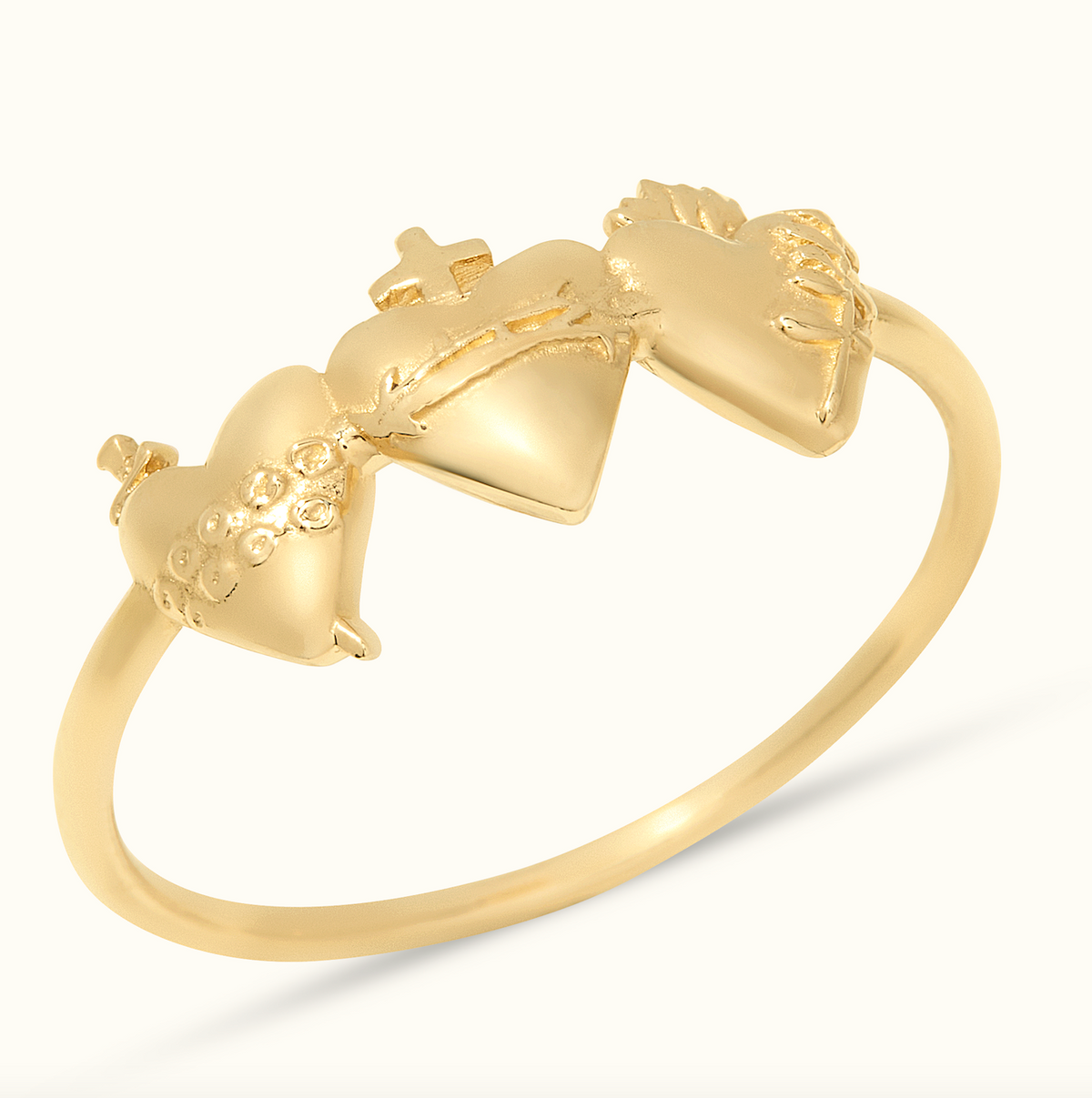 Holy Family Hearts® Ring in Gold Vermeil