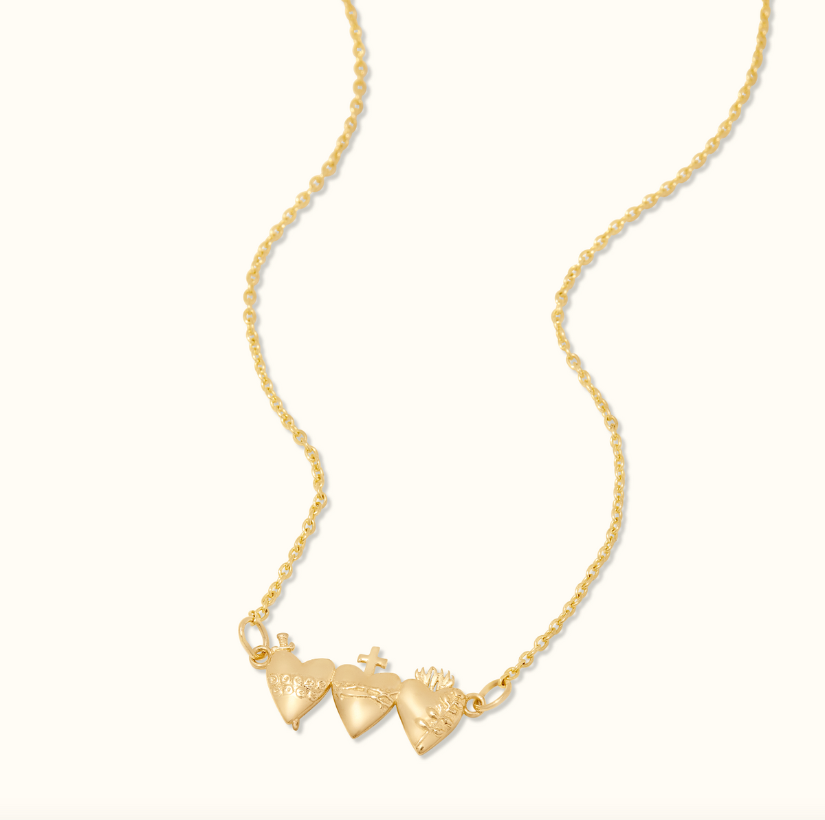 Holy Family Hearts® in 14K Gold Tiny Version