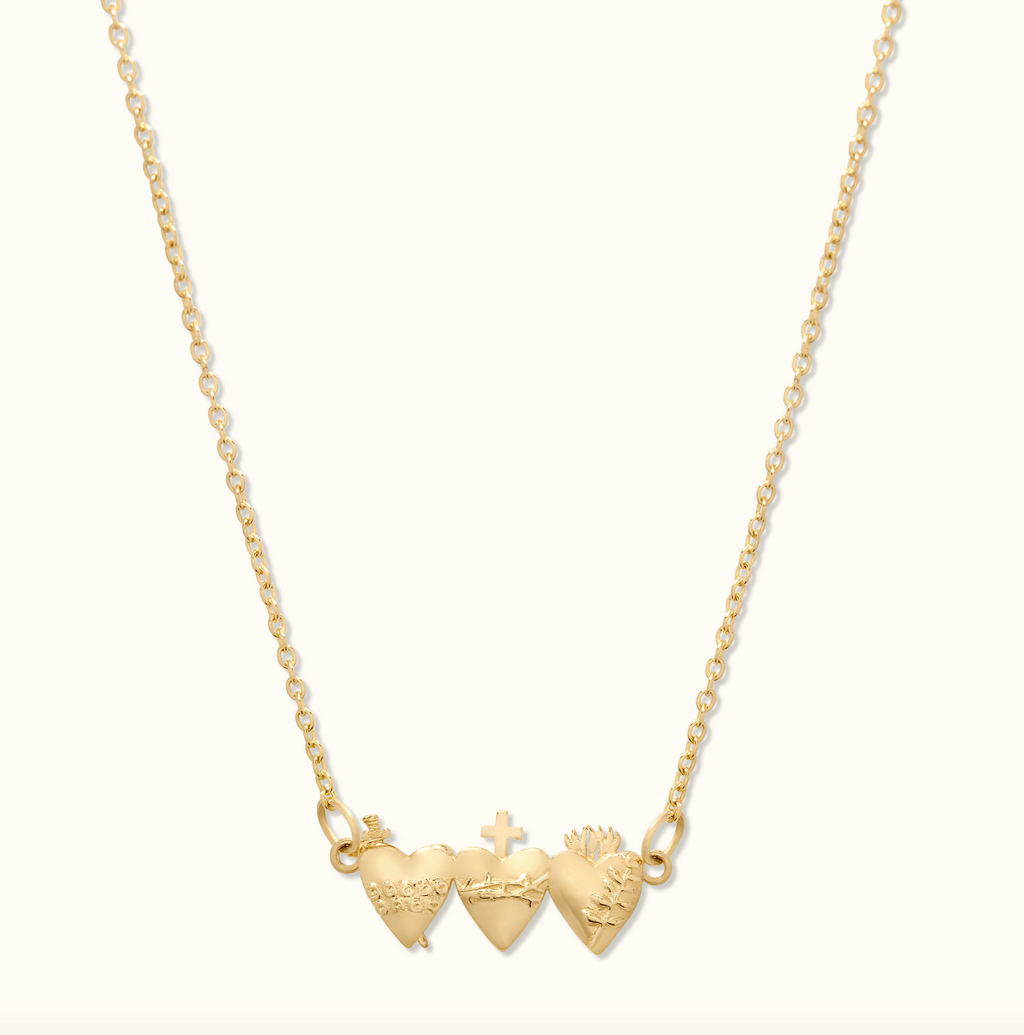 Holy Family Hearts® in 14K Gold Tiny Version