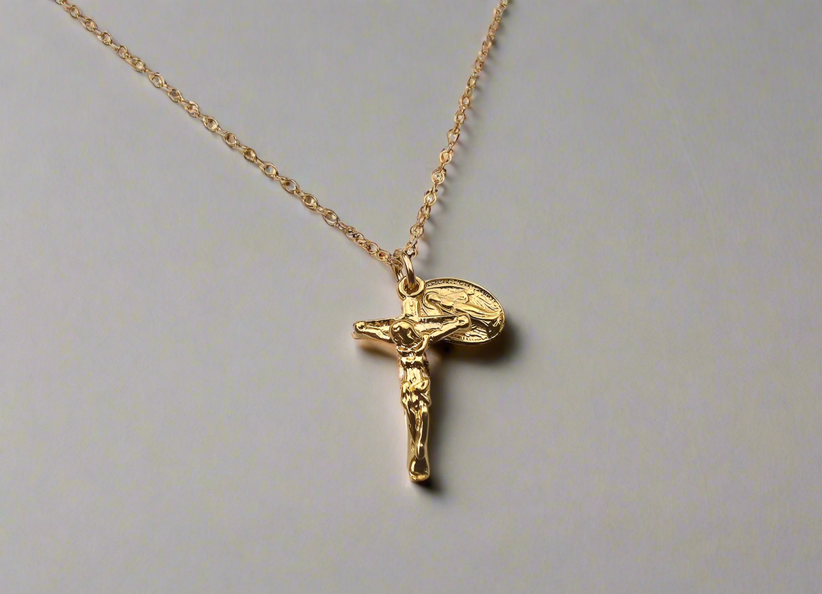 Miraculous Medal and Crucifix Necklace