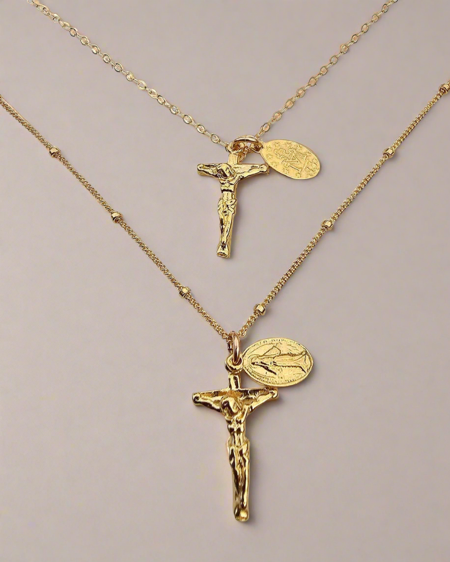 Miraculous Medal and Crucifix Necklace