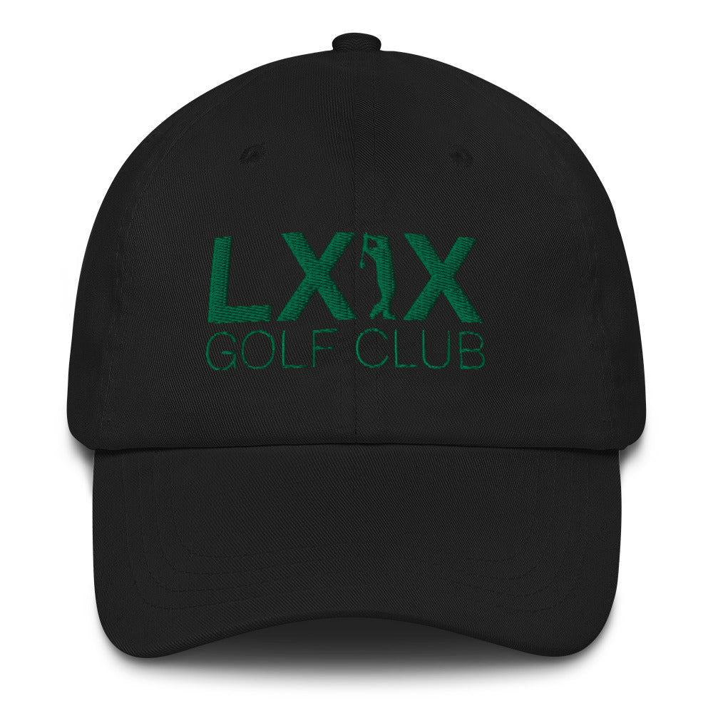 Swinger Logo Dad Hat — Low-Profile Cotton Golf Cap (Kelly Green Logo)
