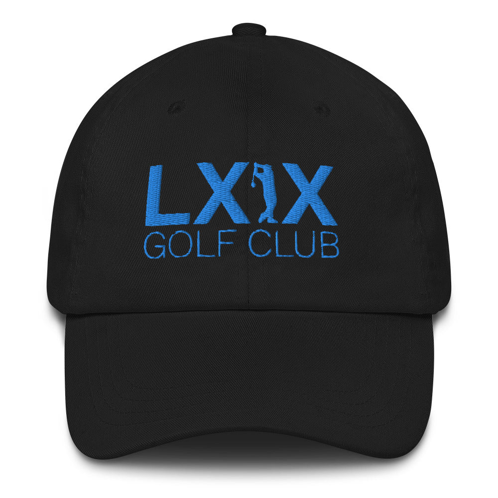 Swinger Logo Dad Hat — Low-Profile Cotton Golf Cap (Aqua Logo)
