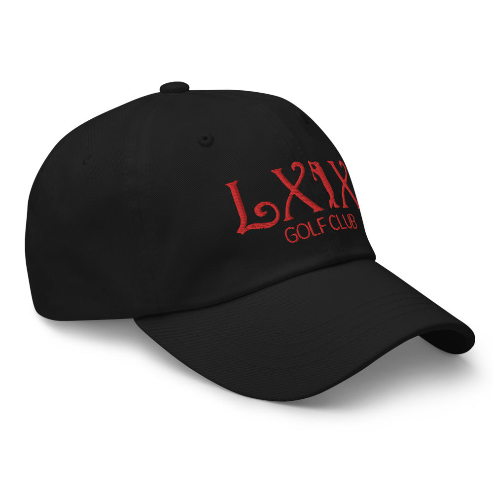 Curve Logo Dad Hat — Low-Profile Cotton Golf Cap (Red Logo)