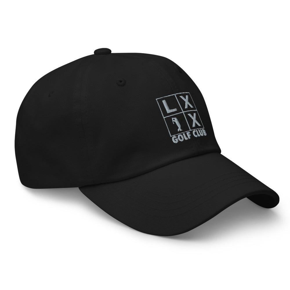 Four Box Logo Dad Hat — Low-Profile Cotton Golf Cap (Gray Logo)