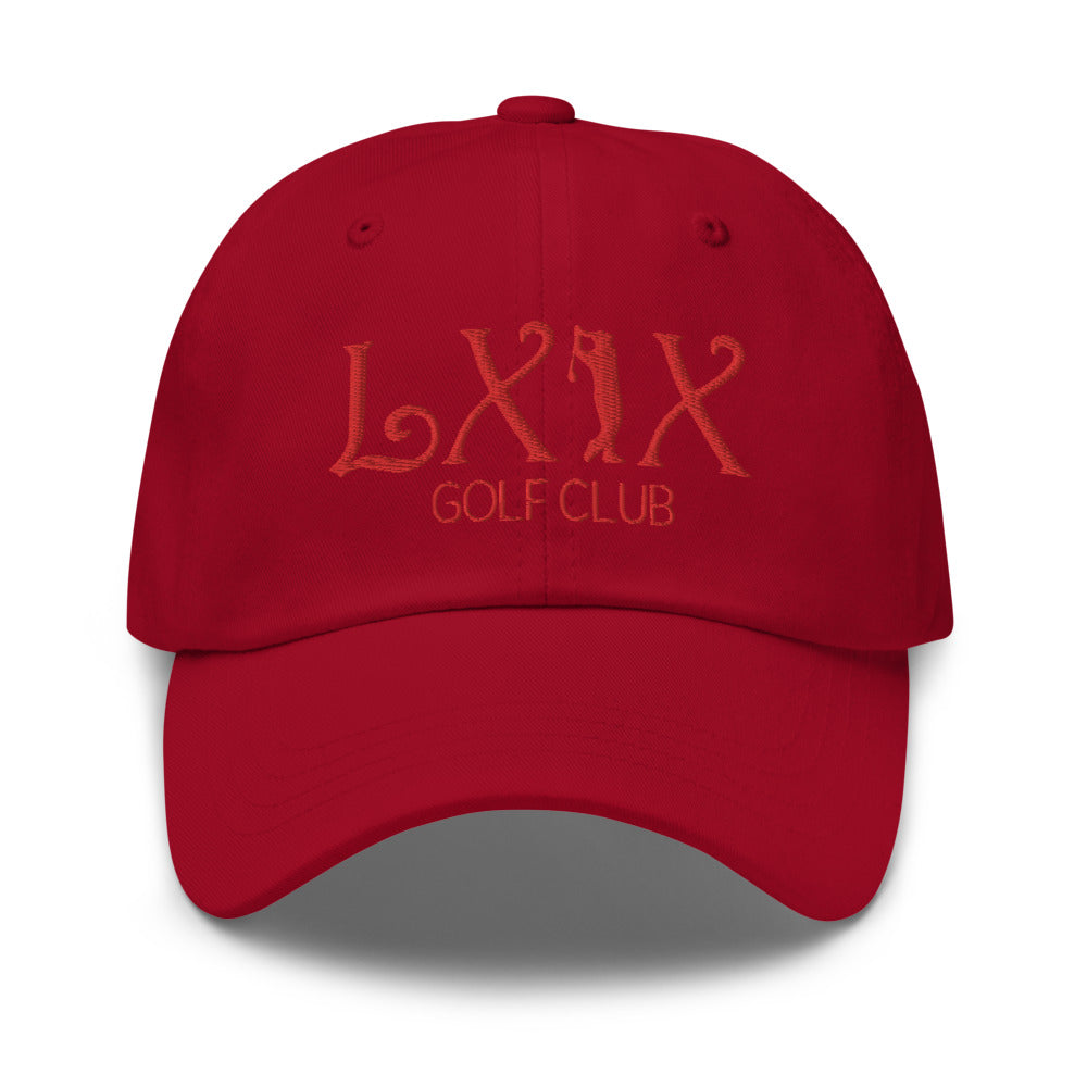 Curve Logo Dad Hat — Low-Profile Cotton Golf Cap (Red Logo)