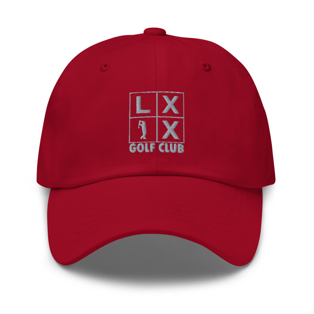 Four Box Logo Dad Hat — Low-Profile Cotton Golf Cap (Gray Logo)