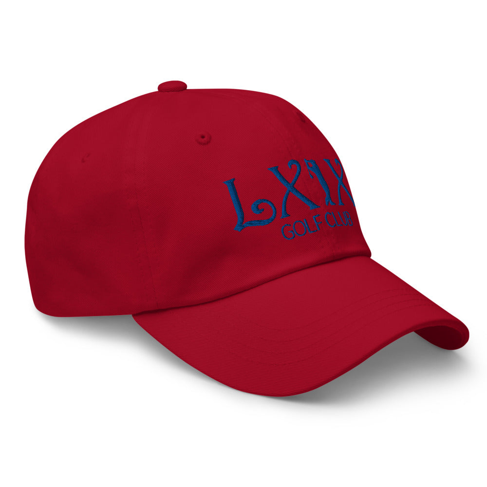 Curve Logo Dad Hat — Low-Profile Cotton Golf Cap (Blue Logo)