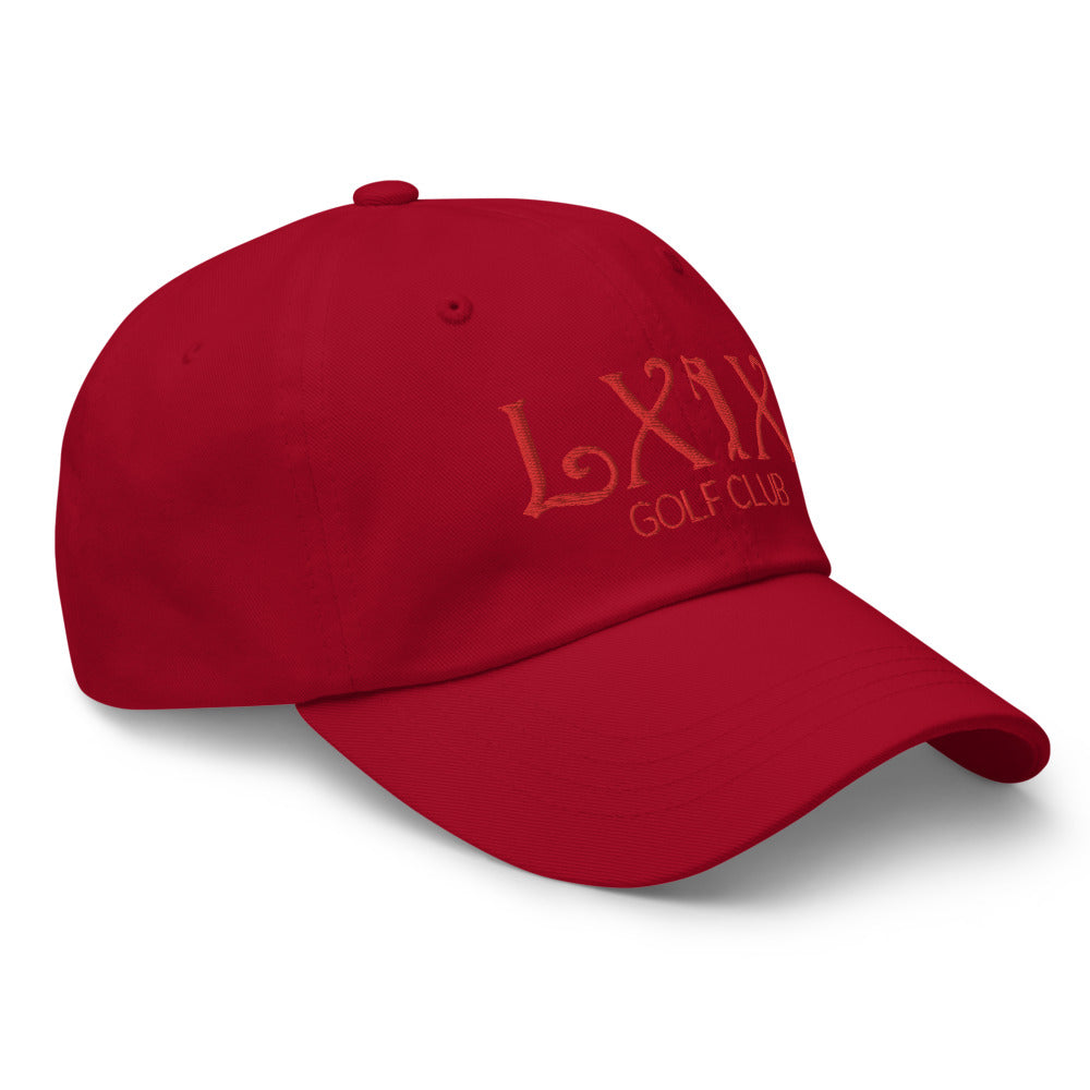Curve Logo Dad Hat — Low-Profile Cotton Golf Cap (Red Logo)