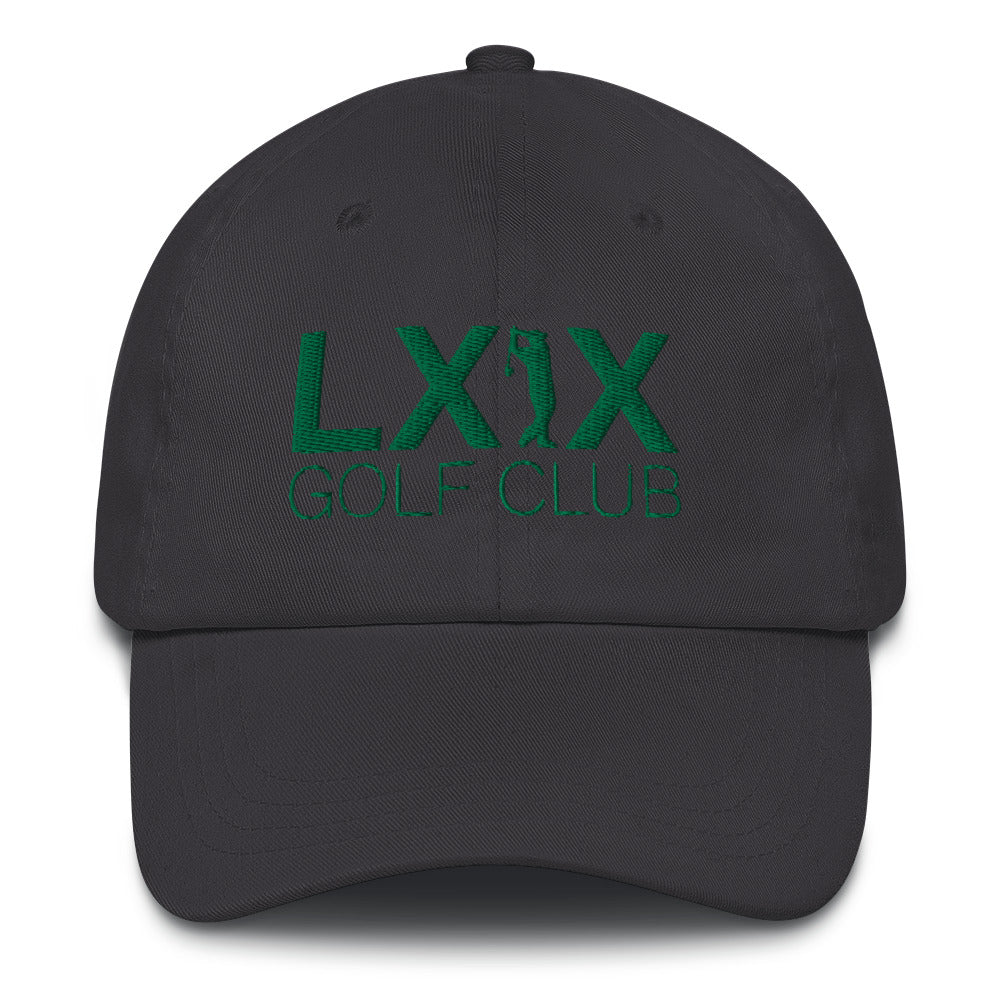 Swinger Logo Dad Hat — Low-Profile Cotton Golf Cap (Kelly Green Logo)