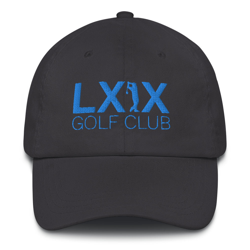 Swinger Logo Dad Hat — Low-Profile Cotton Golf Cap (Aqua Logo)