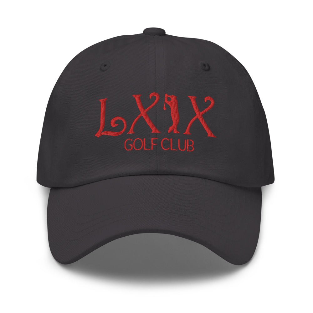 Curve Logo Dad Hat — Low-Profile Cotton Golf Cap (Red Logo)