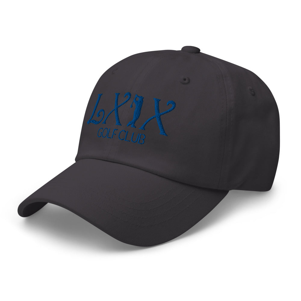 Curve Logo Dad Hat — Low-Profile Cotton Golf Cap (Blue Logo)