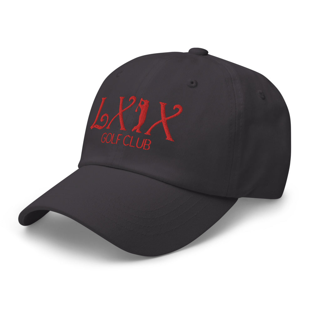 Curve Logo Dad Hat — Low-Profile Cotton Golf Cap (Red Logo)