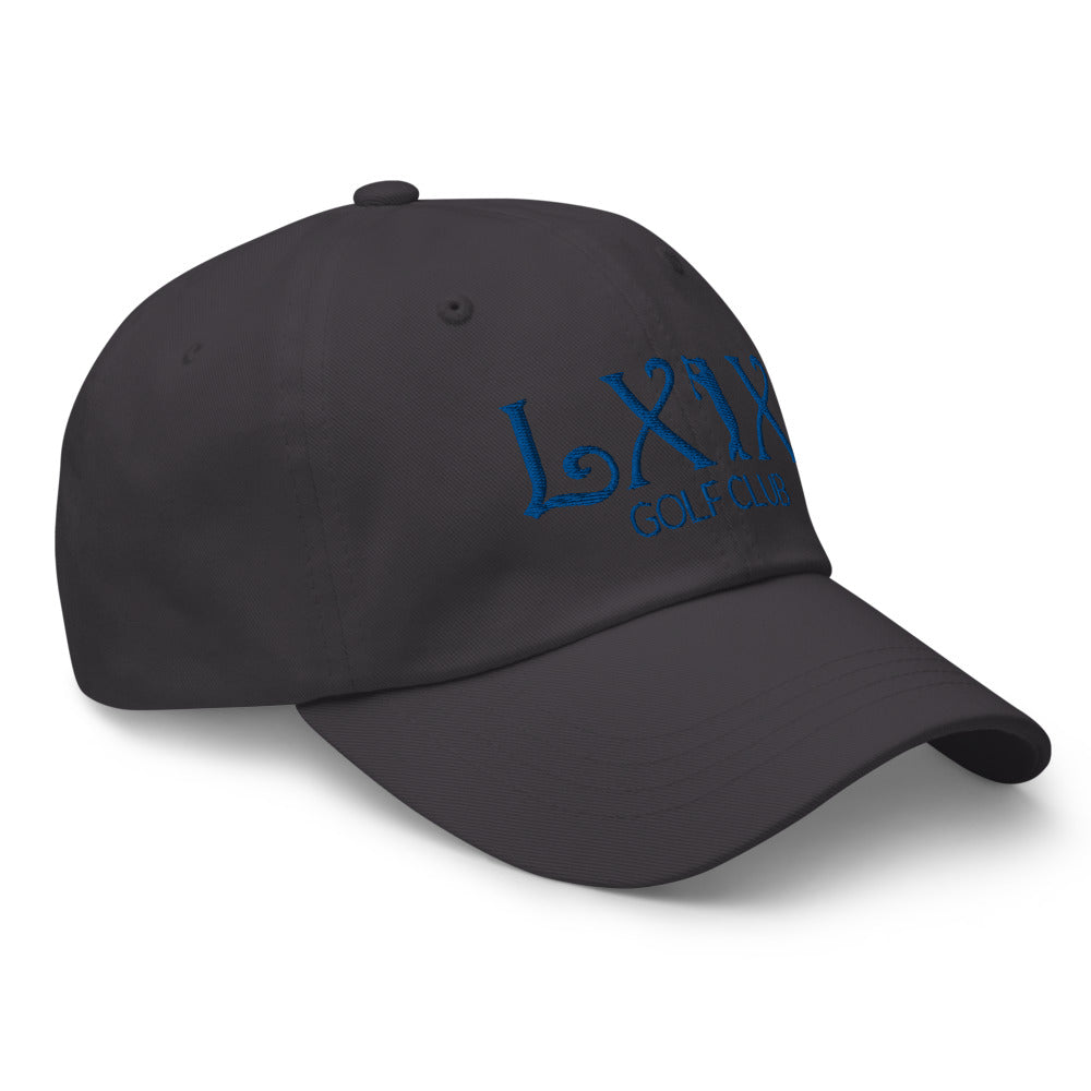 Curve Logo Dad Hat — Low-Profile Cotton Golf Cap (Blue Logo)
